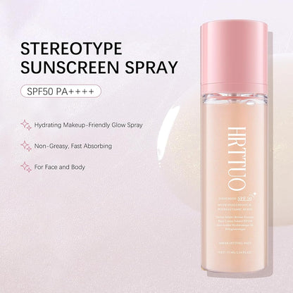 SPF Setting Spray for Face & Body - Sheer Sunscreen Mist SPF 50, Makeup-Friendly Setting Mist with Hydrating Glow..