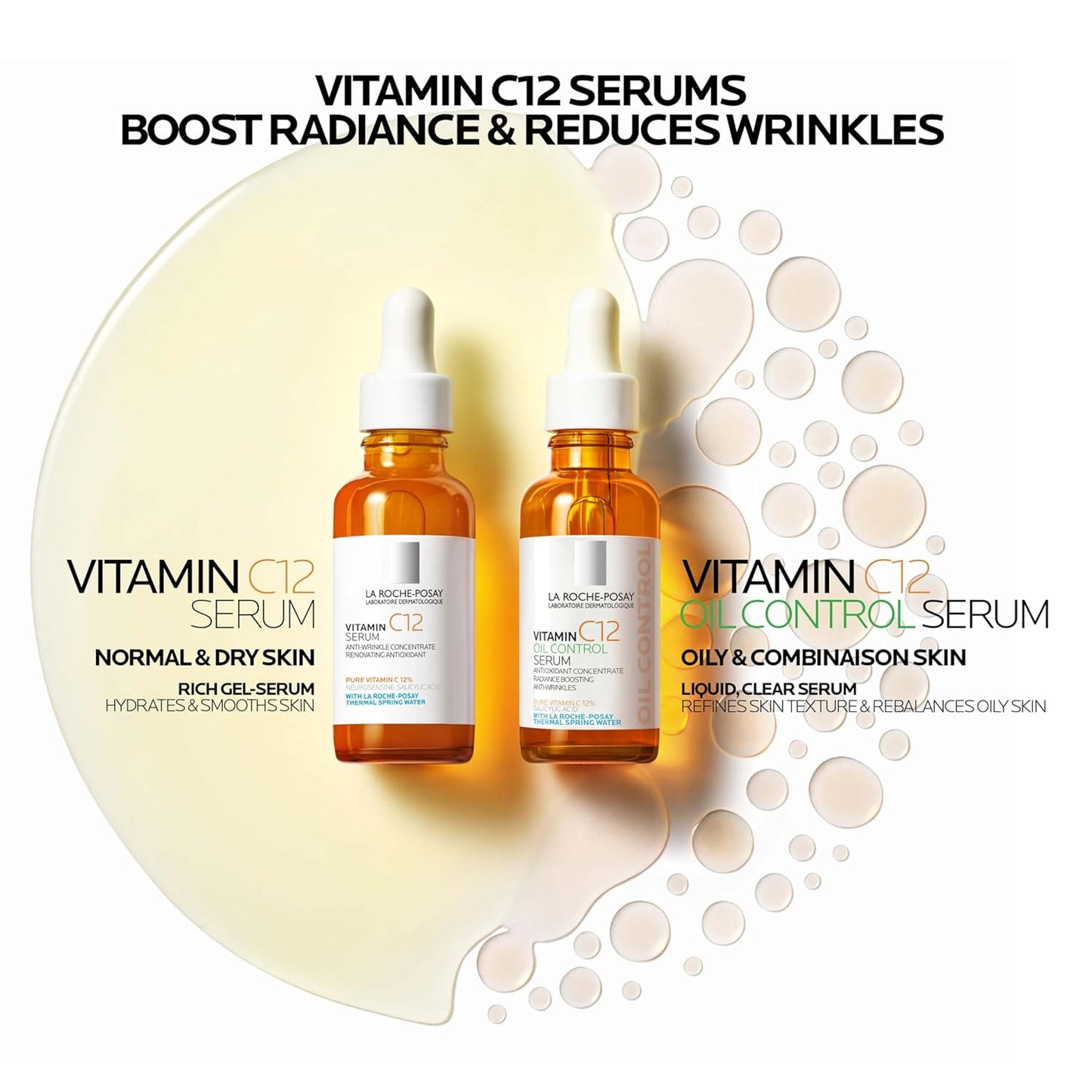 La Roche-Posay Pure Vitamin C Serum For Face With Hyaluronic Acid &amp; Salicylic Acid, Hydrating & Brightening Serum..