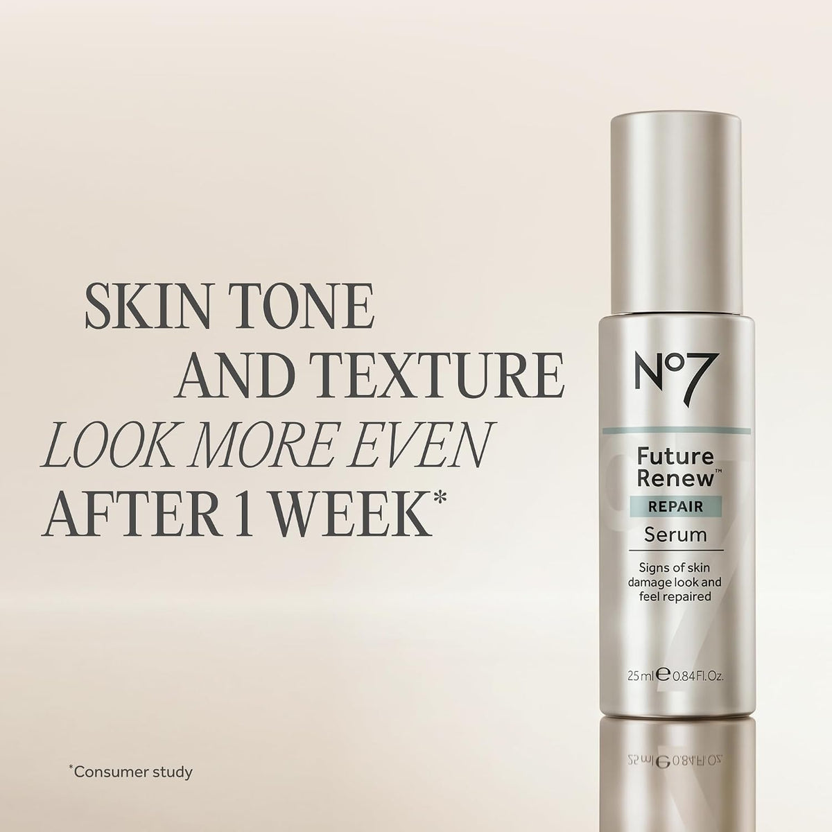 No7 Future Renew Damage Reversal Anti Aging Face Serum, 0.84 Fl Oz