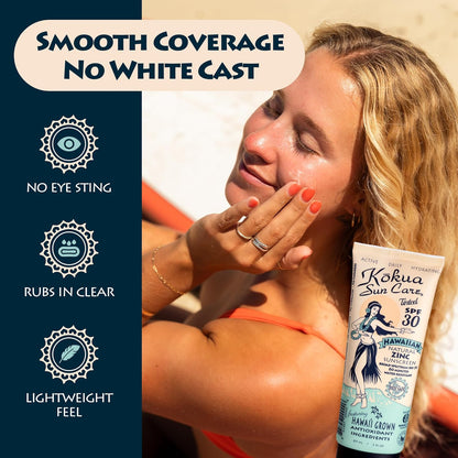 Kokua Sun Care Hawaiian Reef Safe SPF 30 | Zinc Oxide | Tinted Mineral for Face & Body...