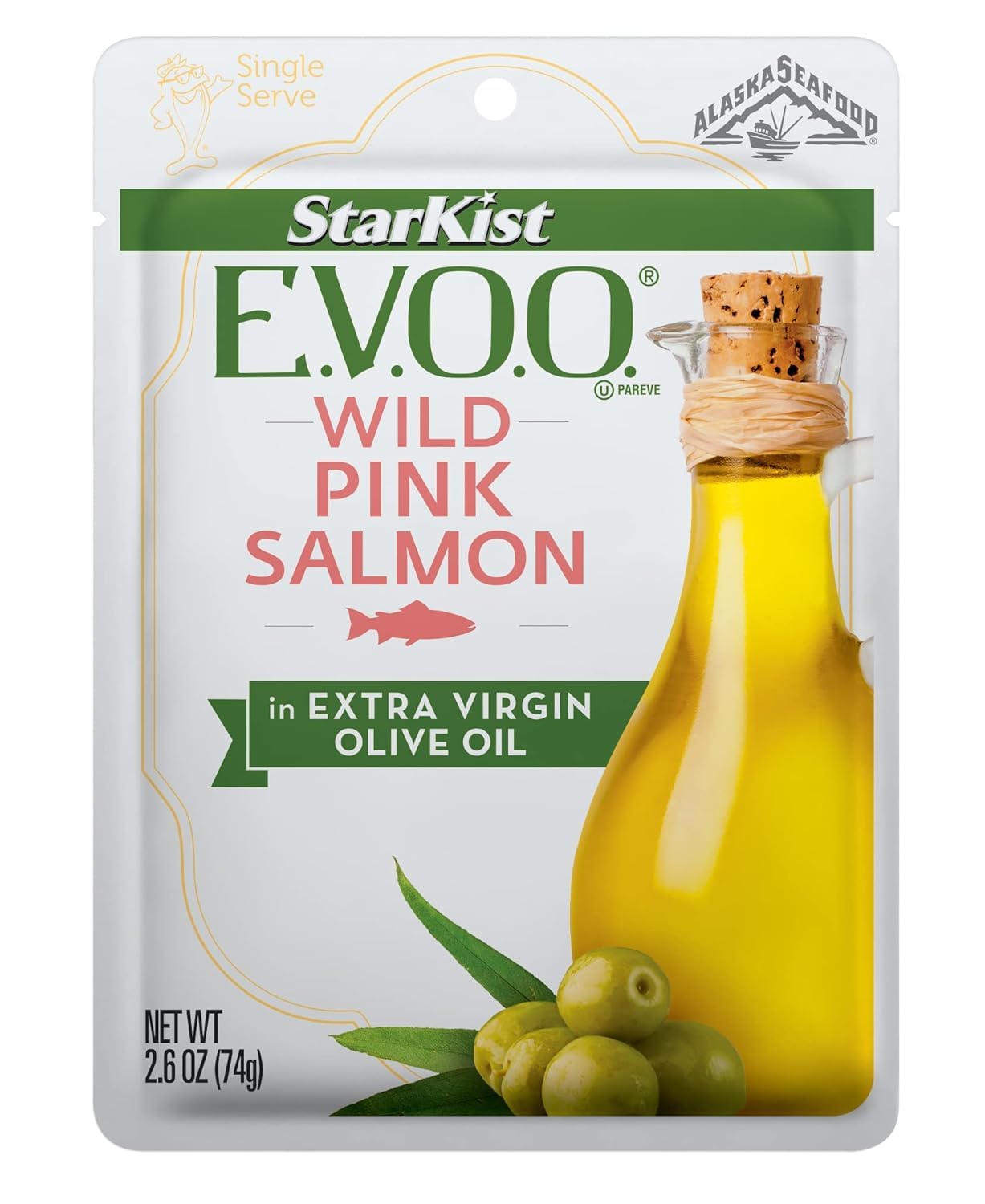 StarKist E.V.O.O. Wild-Caught Pink Salmon, 2.6 Oz, Pack of 12, Flavor- Extra Virgin Olive Oil, Size- 2.6 Ounce (Pack of 12)