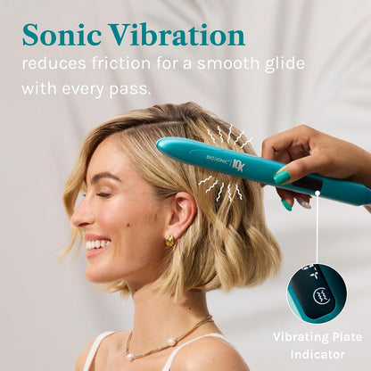 Bio Ionic 10X Styling Iron, Hair Straightener with 1" Sonic Vibrating Plates, Flat Iron with Ion Generating Mineral Complex..