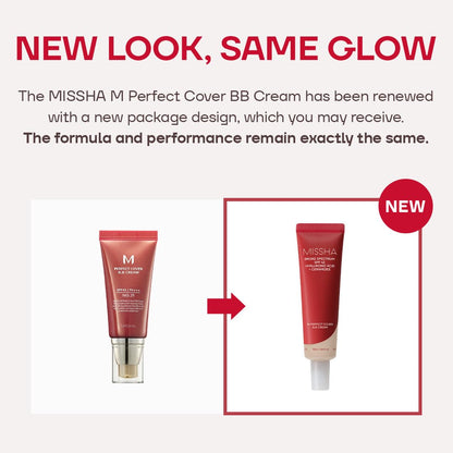 MISSHA M Perfect Cover BB Cream No.23 Natural Beige -Light/Medium with Cool/Neutral Undertone SPF 42 PA +++ 1.69 Fl Oz..