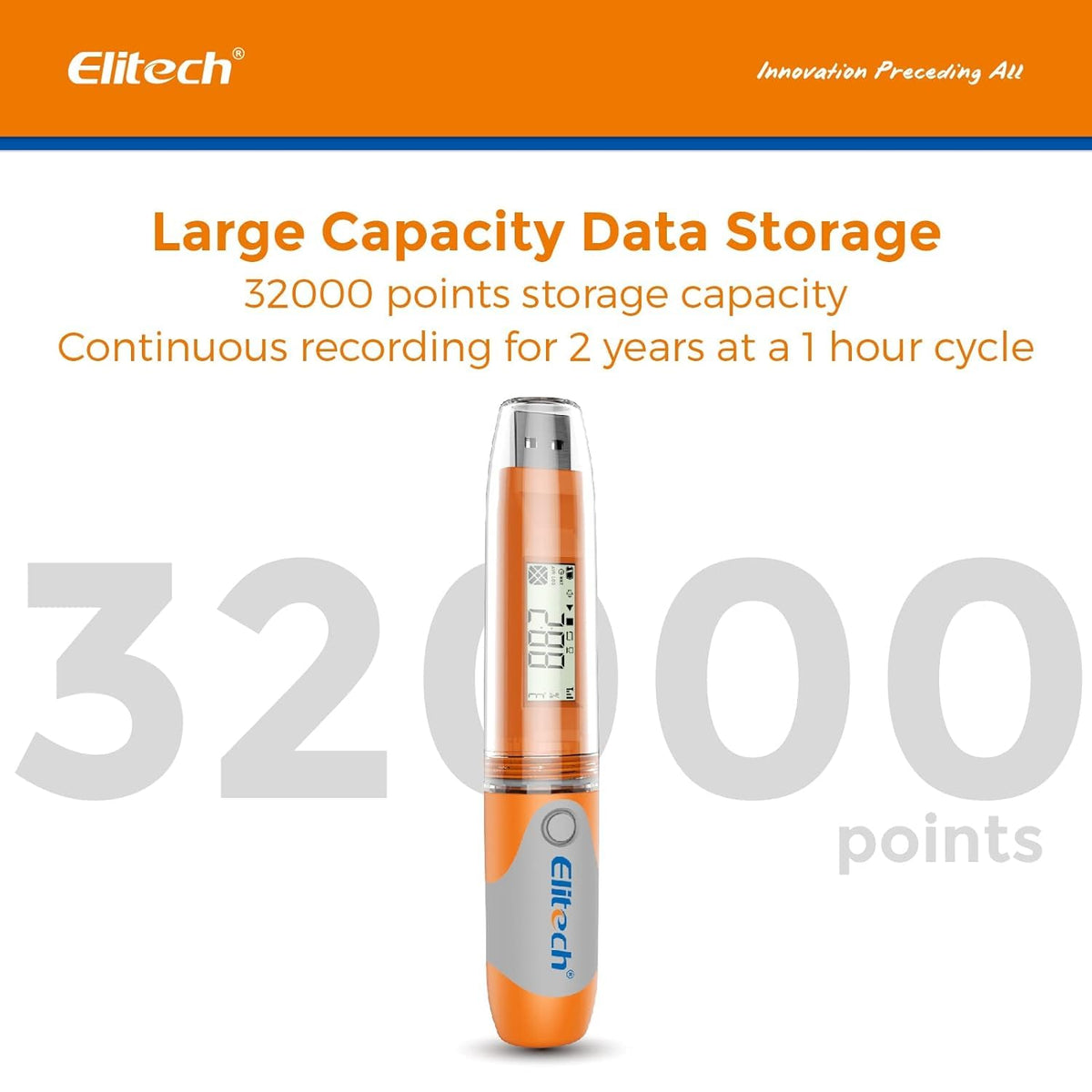 Elitch RC-51H USB Temperature Data Logger Reusable Digital Recorder Medical Refrigerator Thermometer Programmable Monitor..