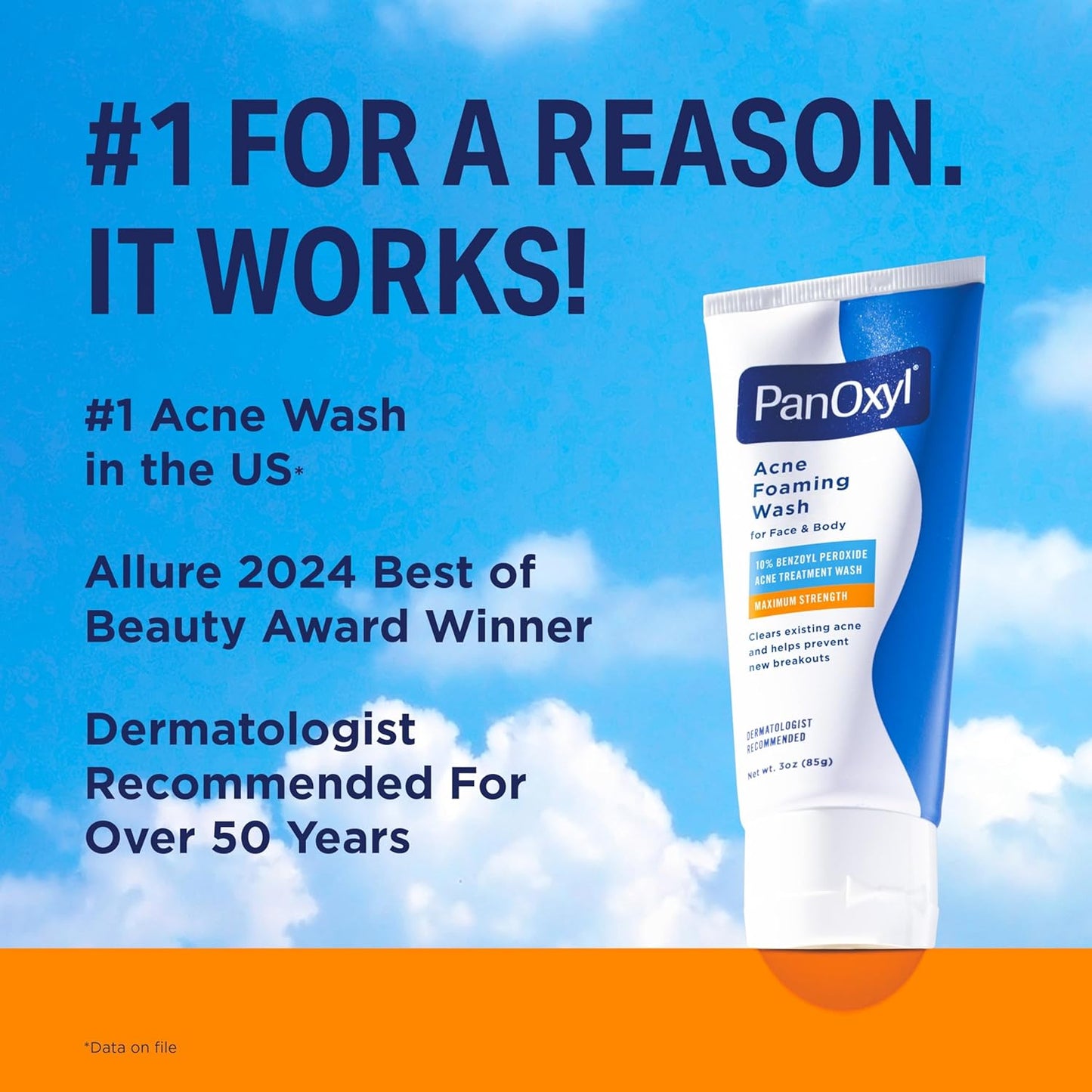 PanOxyl Acne Foaming Wash for face &amp; body Benzoyl Peroxide 10% Maximum Strength Antimicrobial, 3 oz. - Travel Size