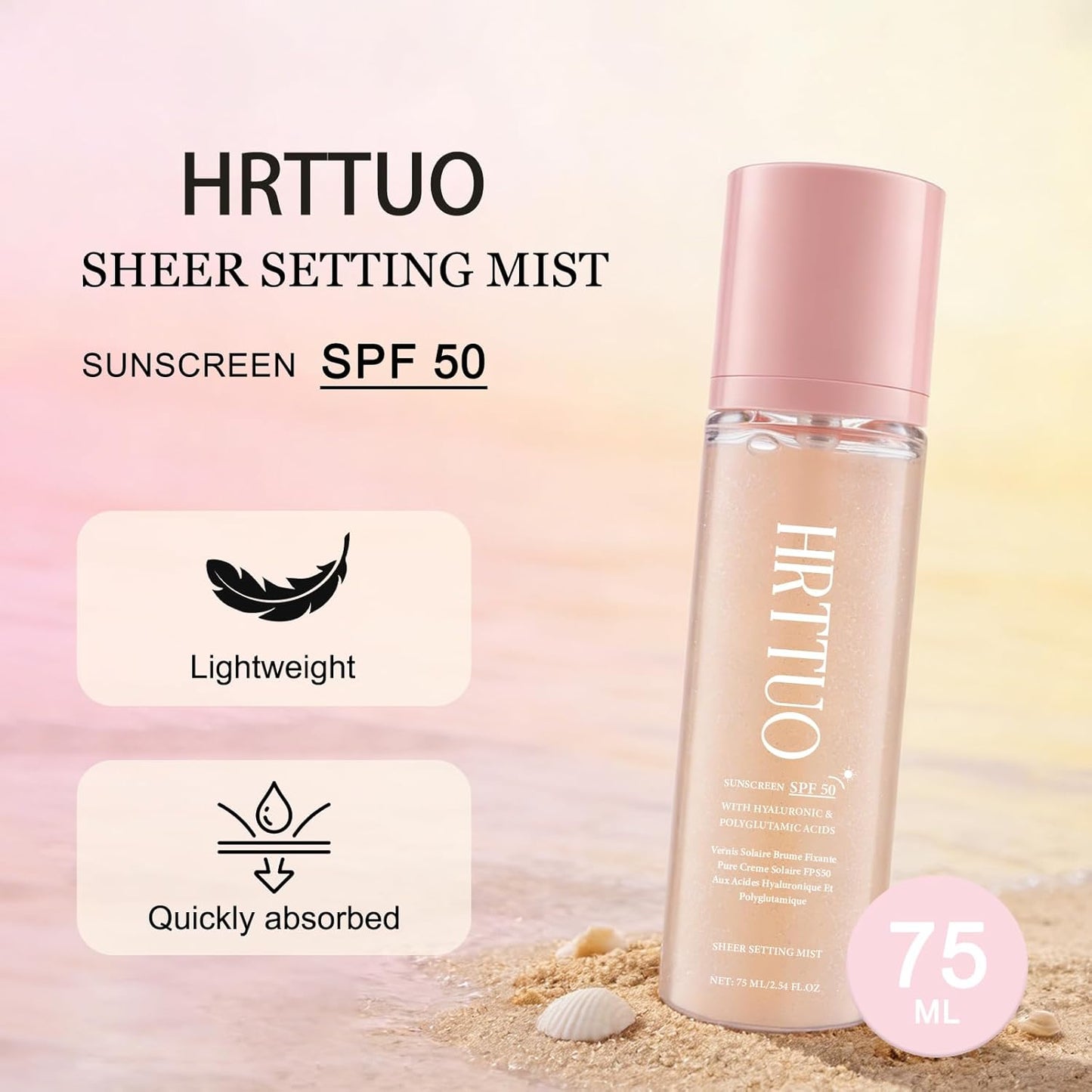 SPF Setting Spray for Face & Body - Sheer Sunscreen Mist SPF 50, Makeup-Friendly Setting Mist with Hydrating Glow..