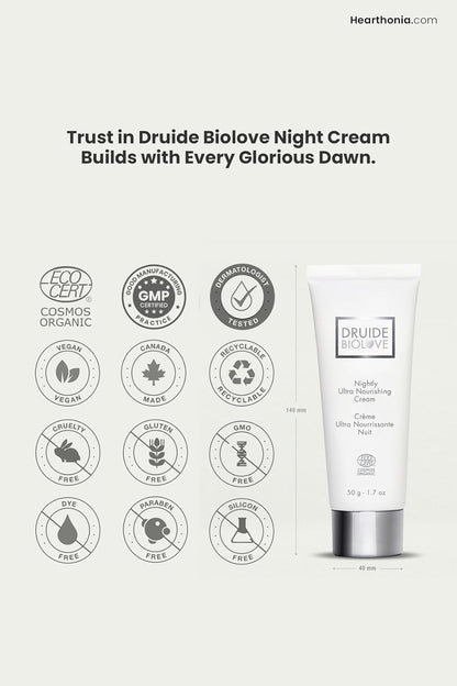 BioLove Night Cream Ultra-Nourishing Women Skin Care Cream, Face Moisturizer, Deeply Moisturizes, Smooths Fine Lines Wrinkles, Hyaluronic Acid..