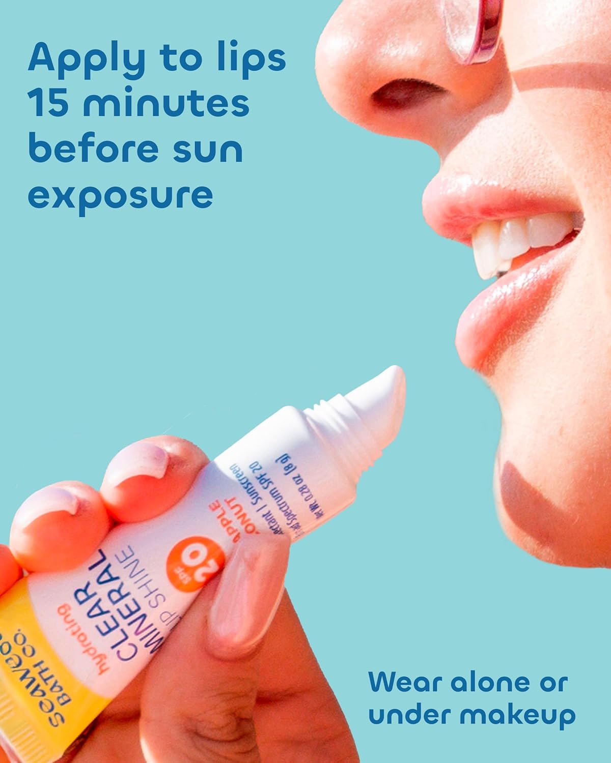 Seaweed Bath Co. Hydrating Clear Mineral Lip Shine - SPF 20 Sunscreen Zinc Oxide Lip Balm- 0.28 oz