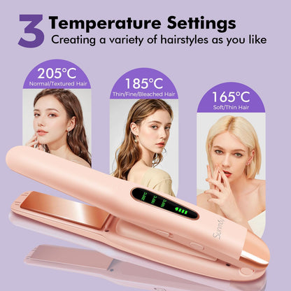 SUNMAY Cordless Hair Straightener, Titanium Portable Straightener for Travel, Heat-up in Seconds, USB-C Fast Charge