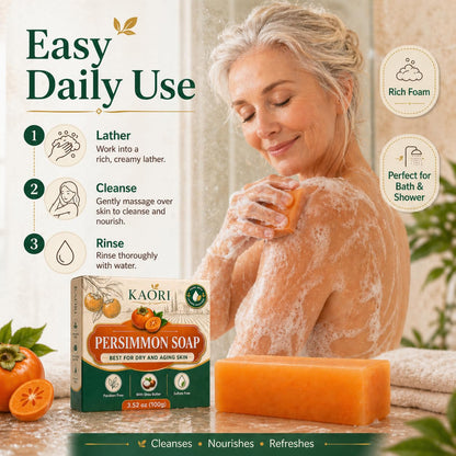 KAORI Deodorizing Persimmon Soap | Feel fresh and clean all day long | with Persimmon Extract for Men & Women (1pc)