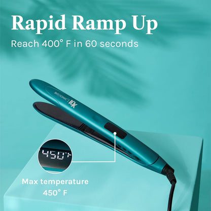 Bio Ionic 10X Styling Iron, Hair Straightener with 1" Sonic Vibrating Plates, Flat Iron with Ion Generating Mineral Complex..