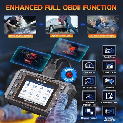 Upgrade of NT604, 2026 FOXWELL NT614 Elite OBD2 Scanner with 5 Resets (ABS Bleeding, EPB, Oil, SAS, Throttle)..