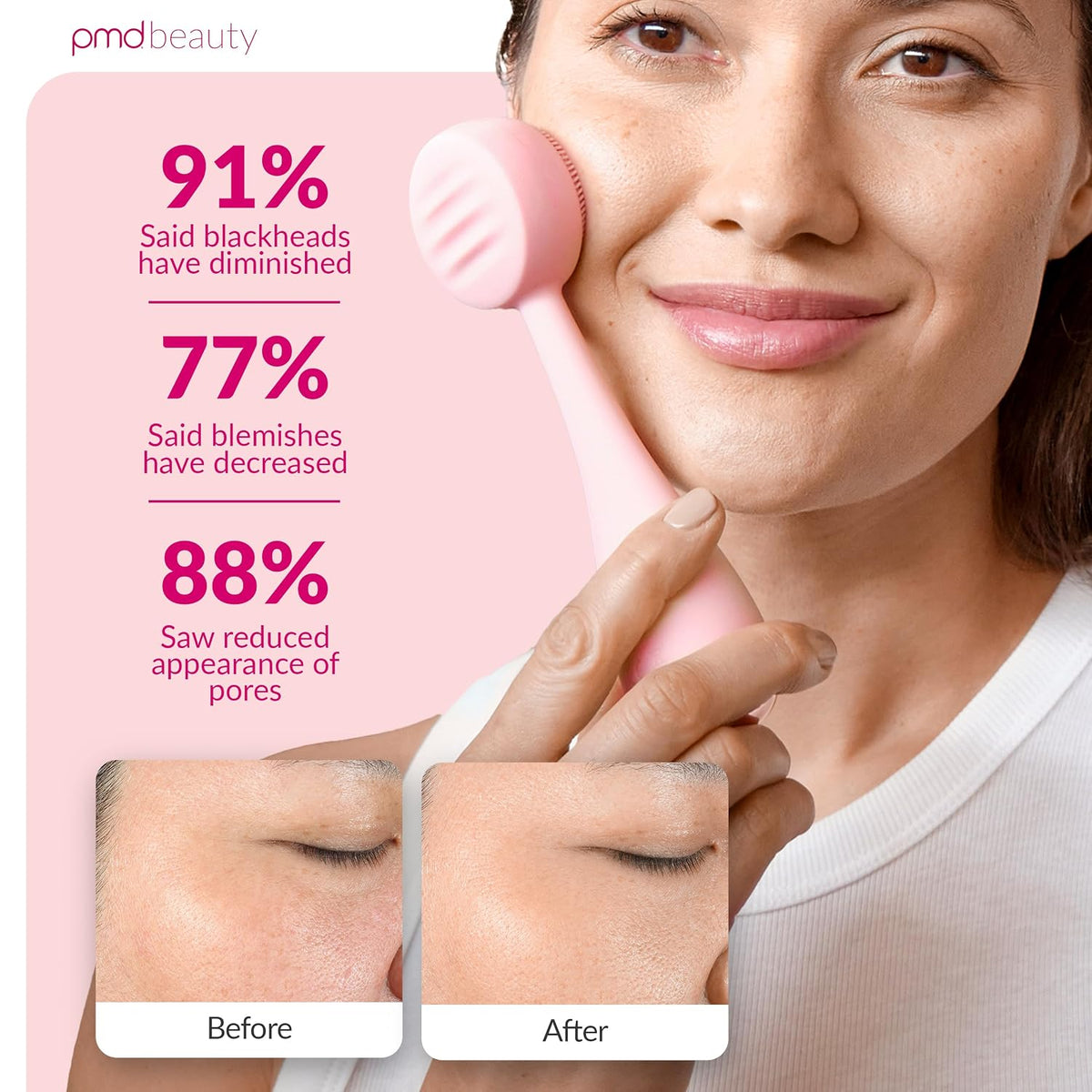PMD Beauty Clean Facial Cleansing Brush – Waterproof Silicone Face Cleanser
