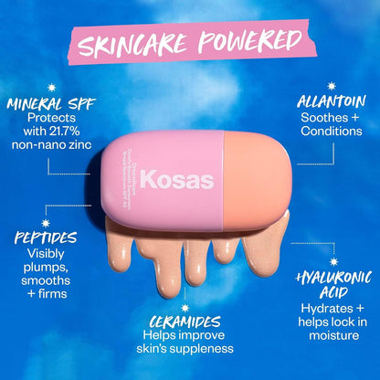Kosas DreamBeam SPF 40 Mineral Sunscreen for Face + Makeup Prep – Lightweight Hydrating Sun Protection..
