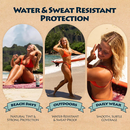 Kokua Sun Care Hawaiian Reef Safe SPF 30 | Zinc Oxide | Tinted Mineral for Face & Body...