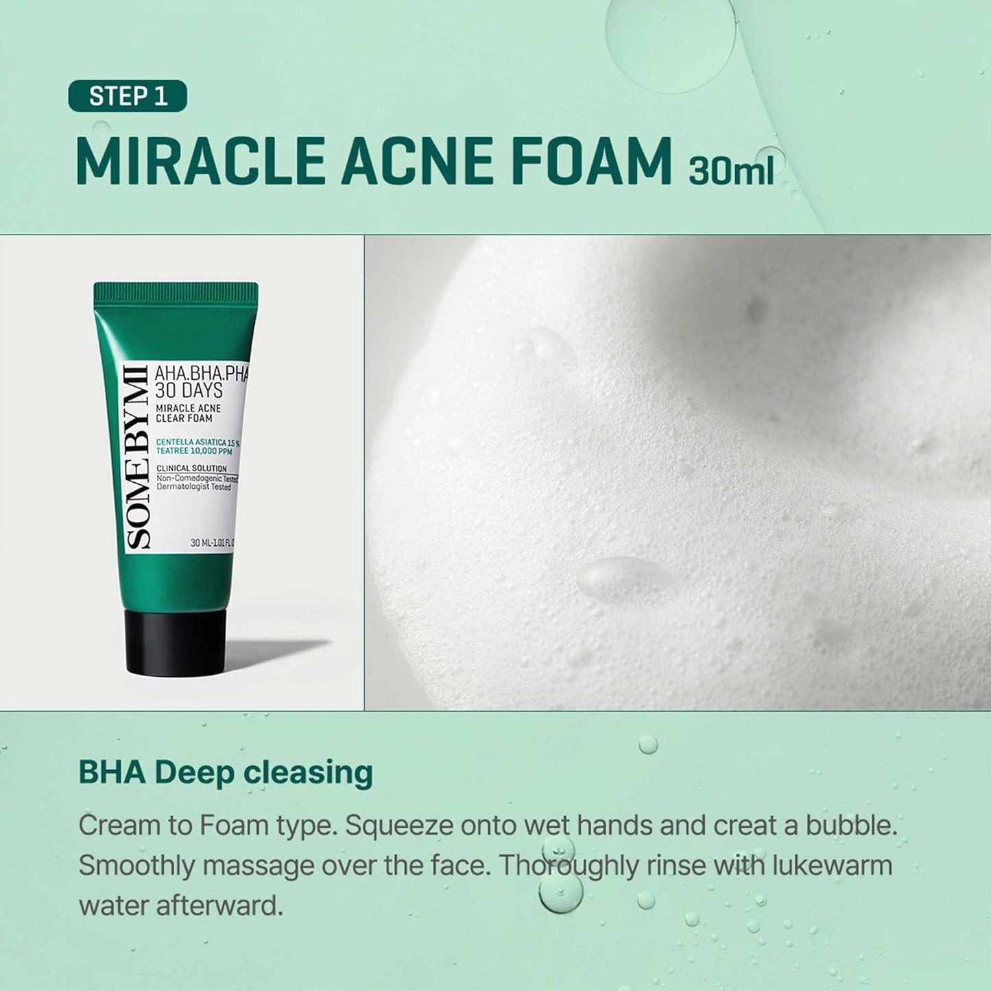 SOME BY MI AHA BHA PHA 30Days Miracle AC SOS Kit - Toner 1.01Oz, Serum 0.33Oz, Cream 0.7Oz, Foam 1.01Oz..