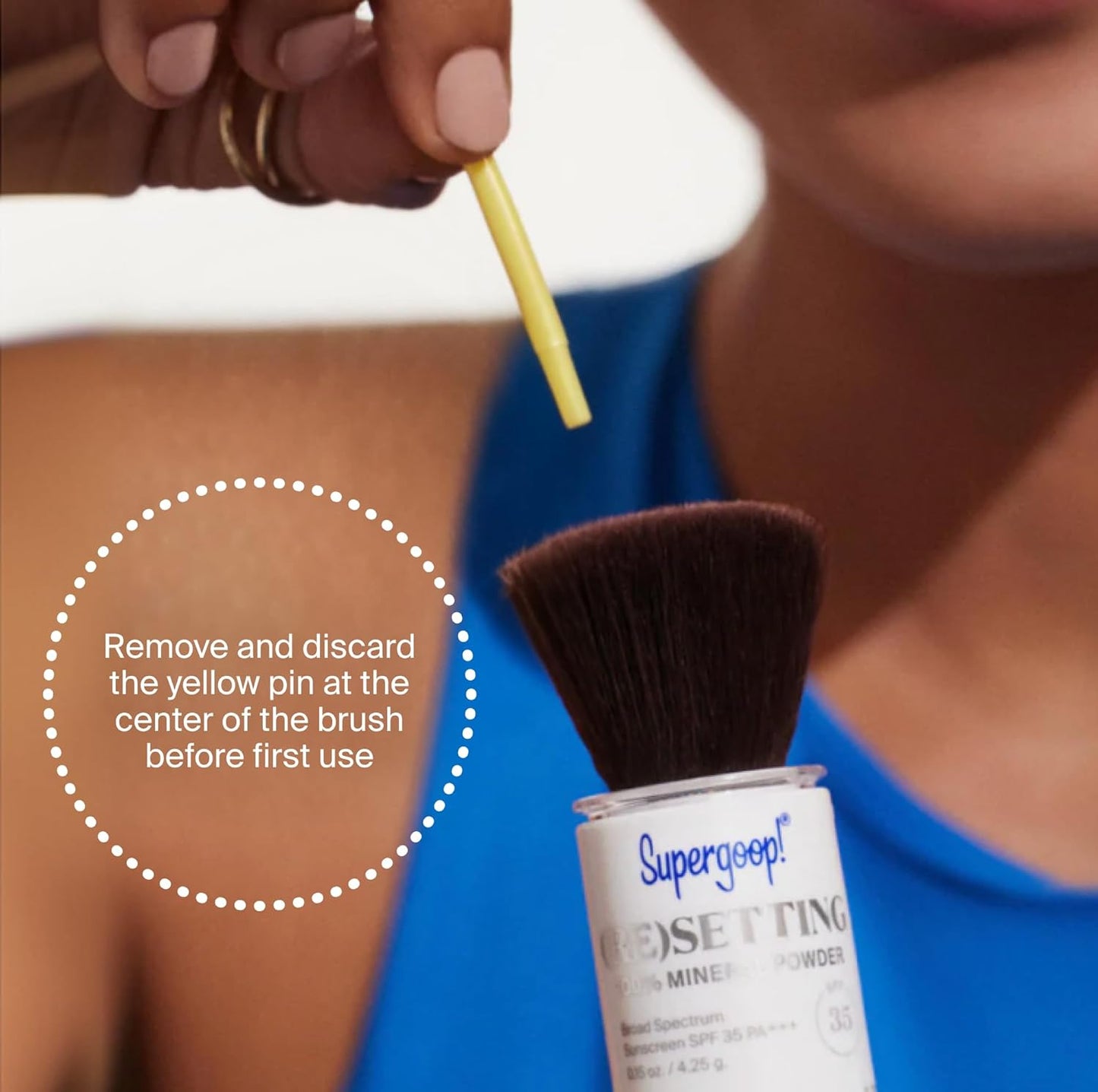 Supergoop! (Re) setting Face Powder SPF 35 - Broad Spectrum Mineral Sunscreen - 0.15 oz | Color - Translucent