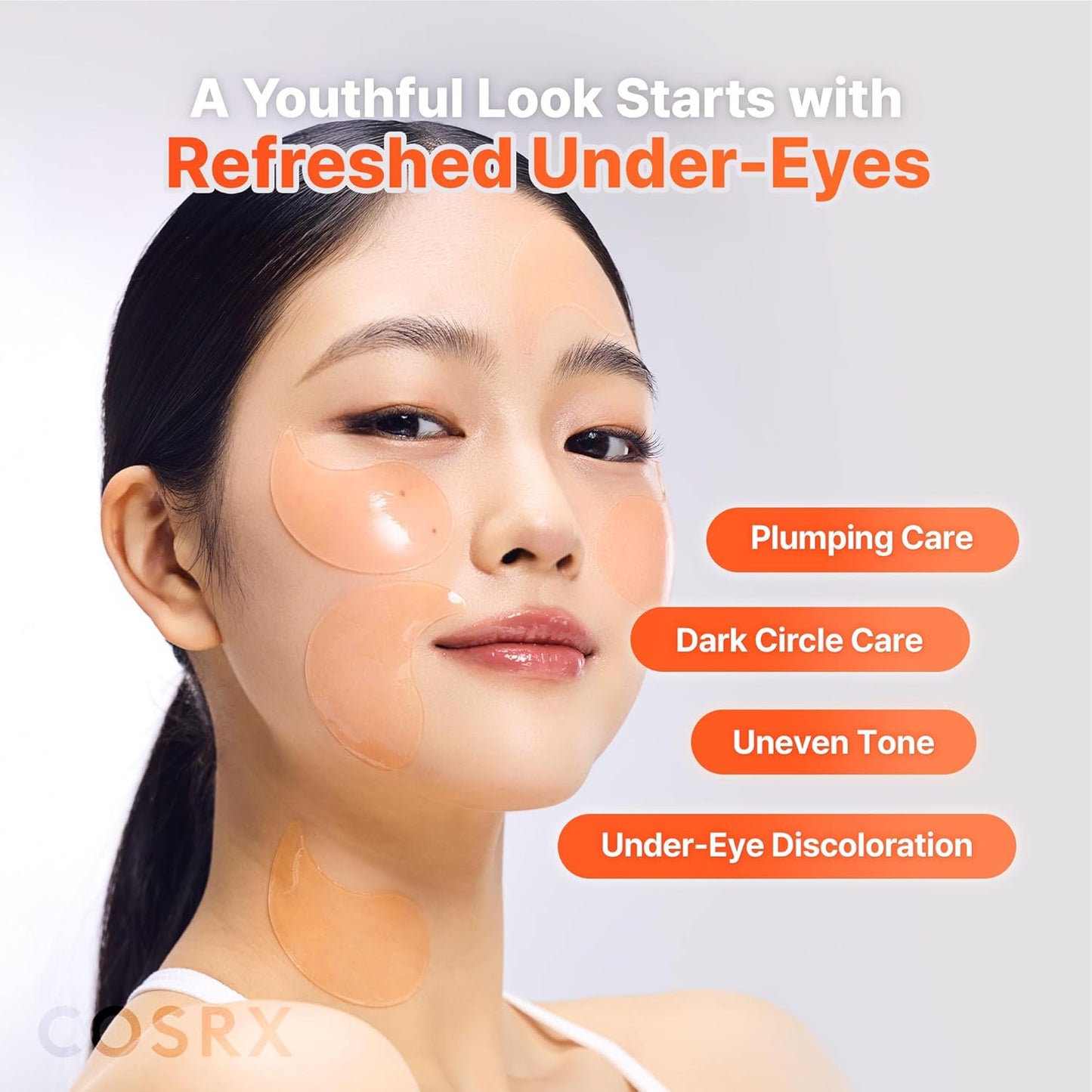 COSRX 5-PDRN Complex Collagen Gel Eye Patches for the look of Dark Circles and Uneven tone, Radiance Care for Tired Under..