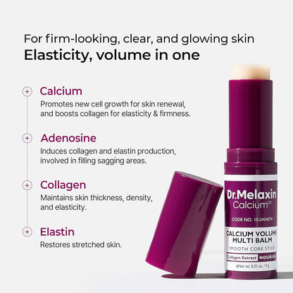 Dr.Melaxin Collagen Multi Balm Stick, Calcium &amp; Adenosine Korean Wrinkle Stick for Eye, Neck & Face..