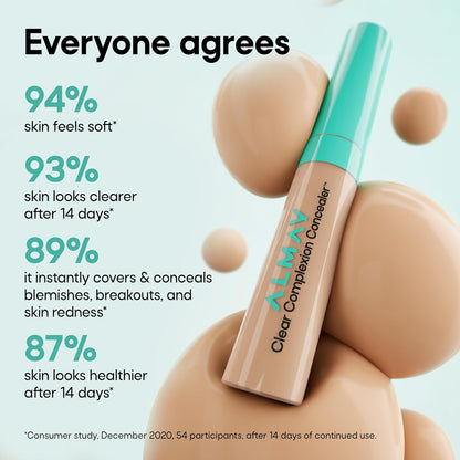 Almay Clear Complexion Concealer, 200, 0.3 fl oz | Full-coverage concealer treats acne and visibly evens skin tone over time..