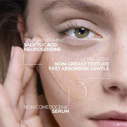La Roche-Posay Pure Vitamin C Serum For Face With Hyaluronic Acid &amp; Salicylic Acid, Hydrating & Brightening Serum..