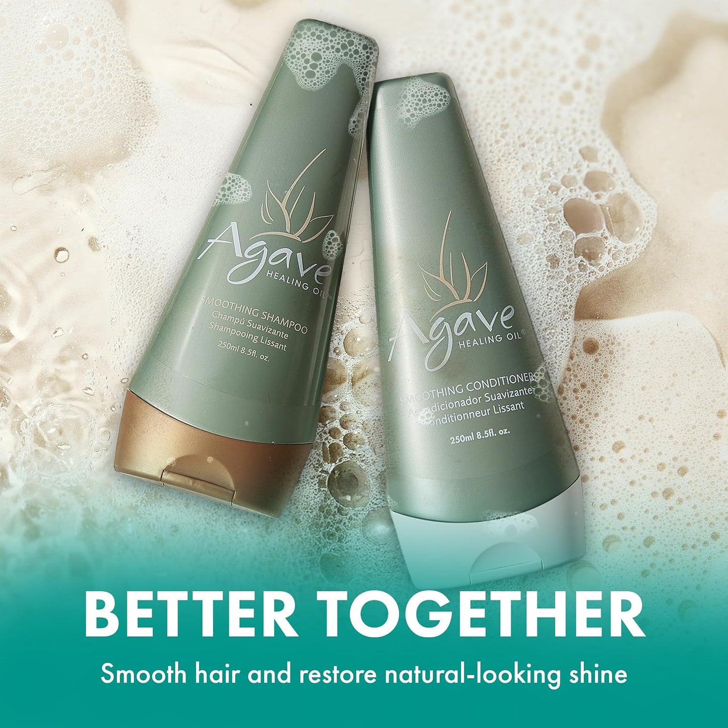 Agave Smoothing Conditioner for Moisture and Frizz Control, 8.5 Fl Oz | Lightweight Hydration, Detangles Hair..
