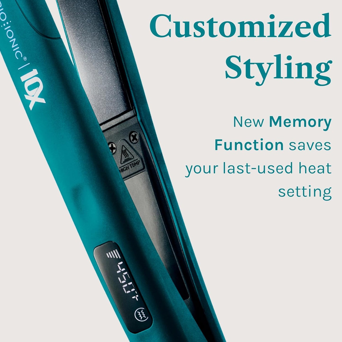 Bio Ionic 10X Styling Iron, Hair Straightener with 1" Sonic Vibrating Plates, Flat Iron with Ion Generating Mineral Complex..