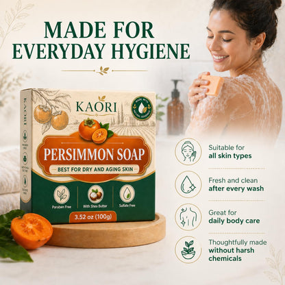 KAORI Deodorizing Persimmon Soap | Feel fresh and clean all day long | with Persimmon Extract for Men & Women (1pc)