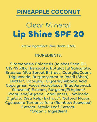 Seaweed Bath Co. Hydrating Clear Mineral Lip Shine - SPF 20 Sunscreen Zinc Oxide Lip Balm- 0.28 oz
