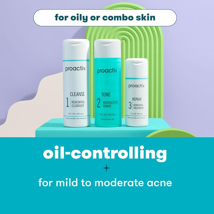 Proactiv 3 Step Acne Treatment - Benzoyl Peroxide Face Wash -  60 Day Complete Acne Skin Care Kit