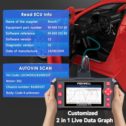 FOXWELL OBD2 Scanner Diagnostic Tool NT604 ABS/SRS/Transmission/Check Engine Code Reader for Cars and Trucks