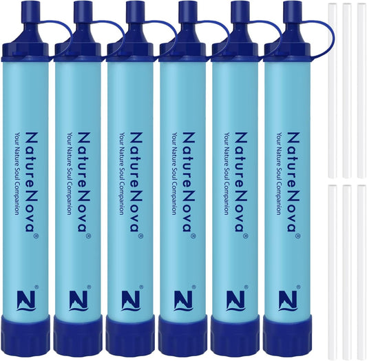 Personal Water Filter Straw Outdoor Portable Filtration Emergency Survival Gear Water Solutions Tactical Gear  (Pack of 6)