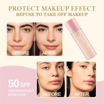 SPF Setting Spray for Face & Body - Sheer Sunscreen Mist SPF 50, Makeup-Friendly Setting Mist with Hydrating Glow..