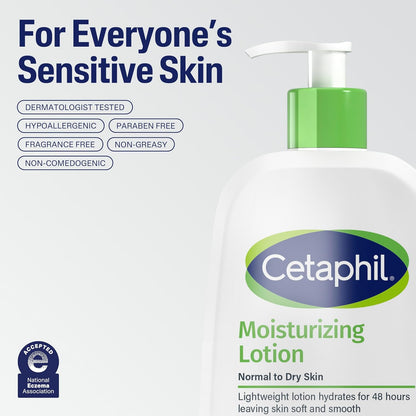 Cetaphil Face & Body Moisturizer, Hydrating Moisturizing Lotion for All Skin Types | 20 FI Oz (Pack of 1)