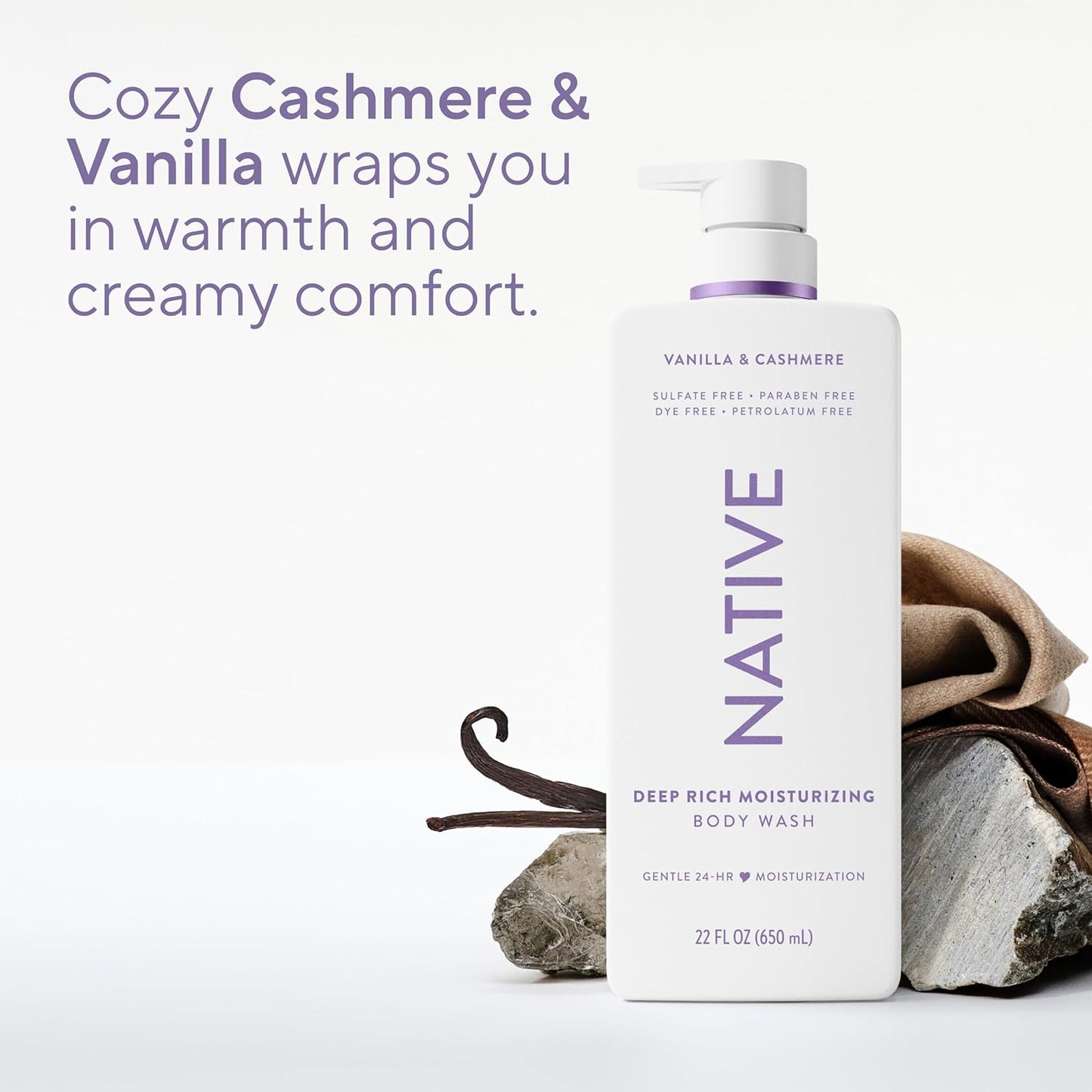 Native Moisturizing Body Wash, Clean & Gentle 24-Hour Hydration with Shea Butter, for Sensitive and Dry Skin..