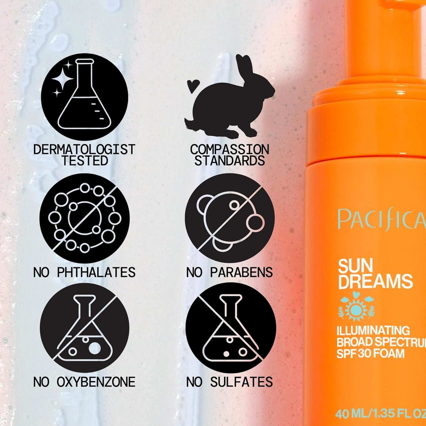 Pacifica Facial Sunscreen - Sun Dreams Illuminating SPF 30 Foam Broad Spectrum Every Day Face Lotion..