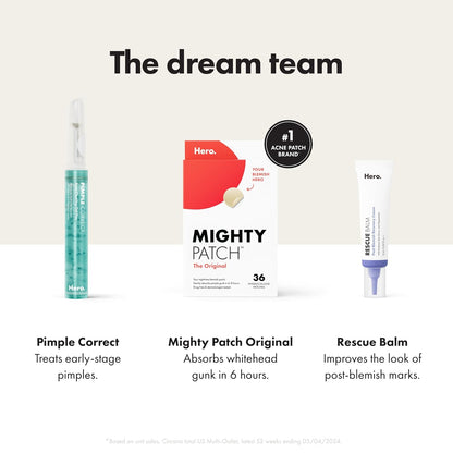 Mighty Patch Original from Hero Cosmetics - Hydrocolloid Acne Pimple Patch for Zits and Blemishes..