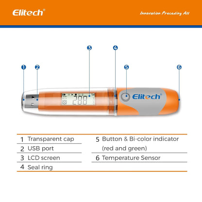Elitch RC-51H USB Temperature Data Logger Reusable Digital Recorder Medical Refrigerator Thermometer Programmable Monitor..