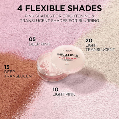 L'Oreal Paris Infallible Blur-fection Longwear Loose Setting Powder, Blurring Face Powder With Up to 24HRs of Wear..