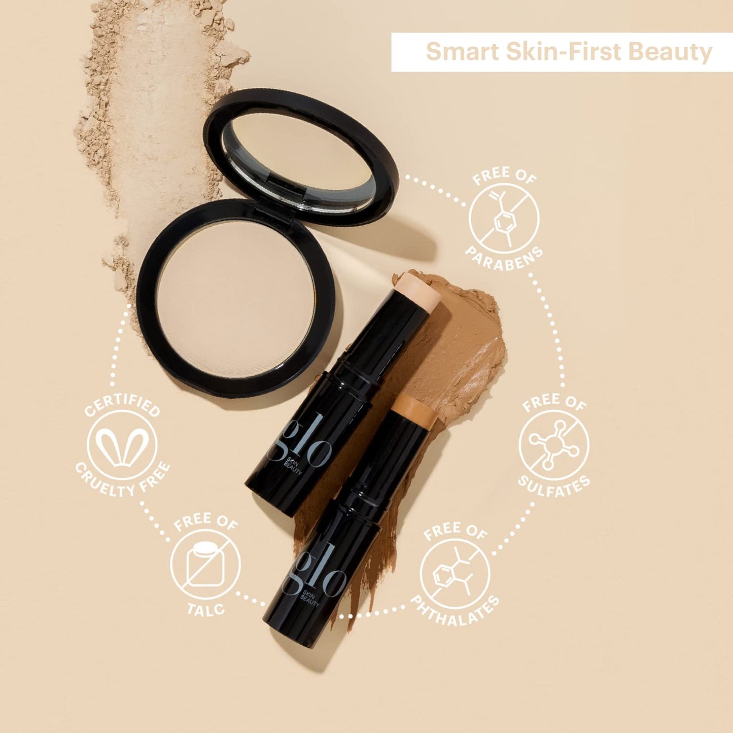 Glo Skin Beauty Pressed Base Powder Foundation, Natural Medium – Buildable Sheer to Full Coverage, Color Natural Medium