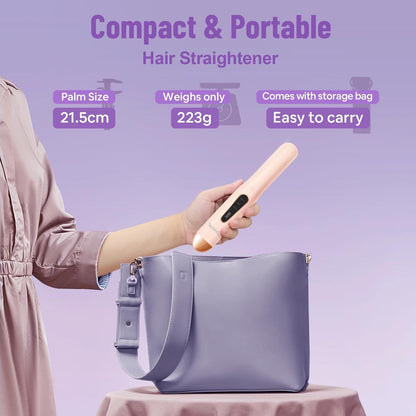 SUNMAY Cordless Hair Straightener, Titanium Portable Straightener for Travel, Heat-up in Seconds, USB-C Fast Charge