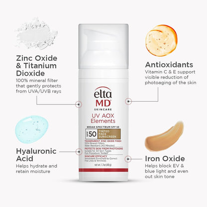 UV AOX Elements Tinted Mineral Face Sunscreen Lotion