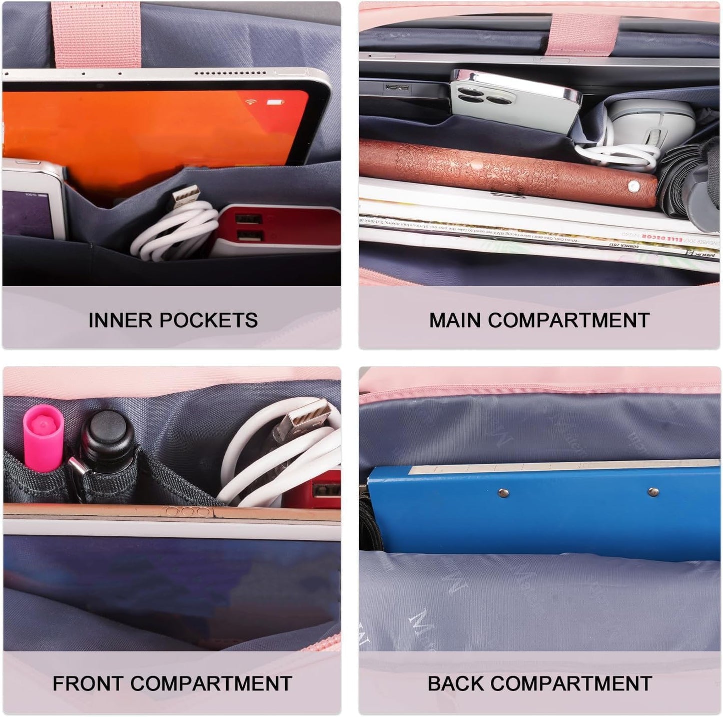 MATEIN Laptop Bag for Women, 15.6 inch Computer Briefcase Sleeve Case, Pink