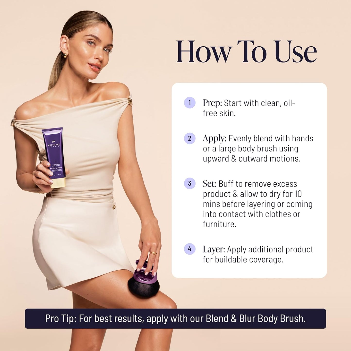 Westmore Beauty Body Coverage Perfector – Waterproof Leg & Body Makeup/Bronzer For Women..