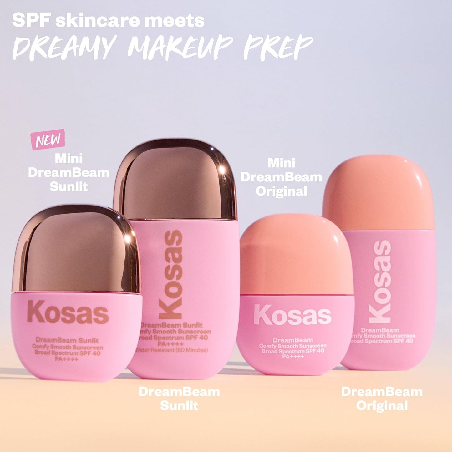 Kosas DreamBeam SPF 40 Mineral Sunscreen for Face + Makeup Prep – Lightweight Hydrating Sun Protection..