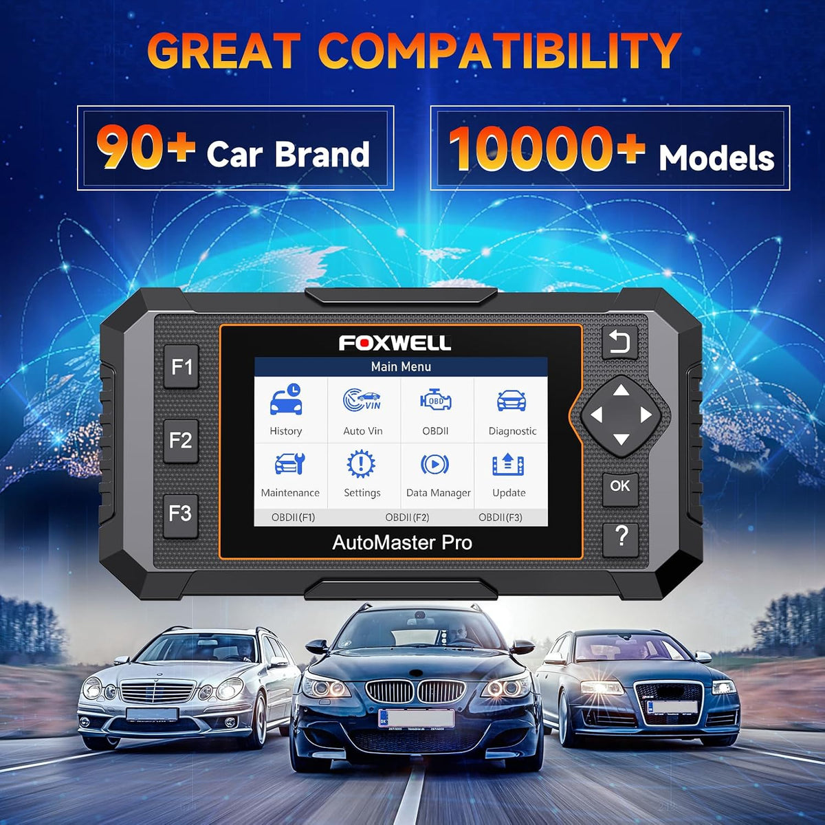 Upgrade of NT604, 2026 FOXWELL NT614 Elite OBD2 Scanner with 5 Resets (ABS Bleeding, EPB, Oil, SAS, Throttle)..