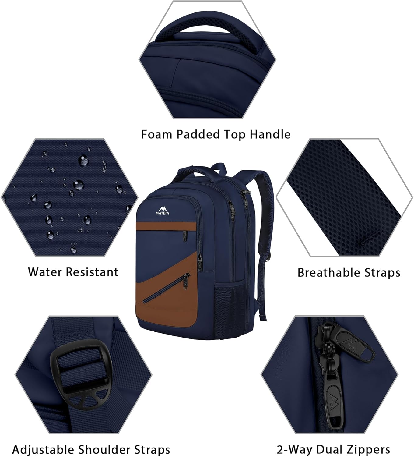 MATEIN Travel Backpack for Men with Anti Theft Pocket, TSA Friendly Carry On 17.3 Inch Laptop  Backpack , for Men