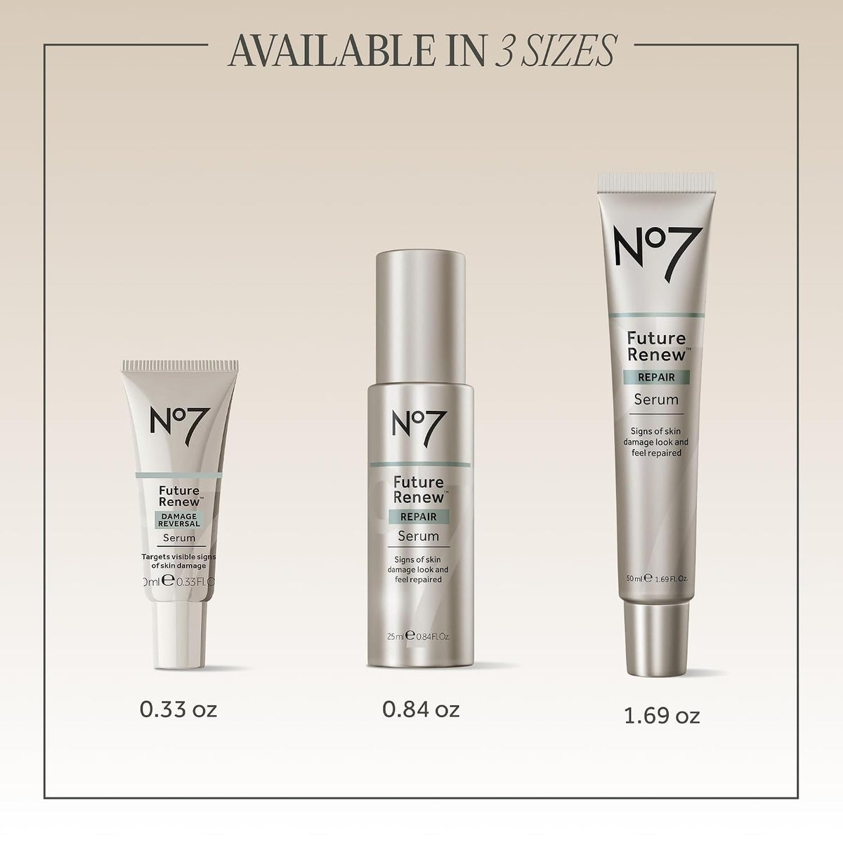 No7 Future Renew Damage Reversal Anti Aging Face Serum, 0.84 Fl Oz