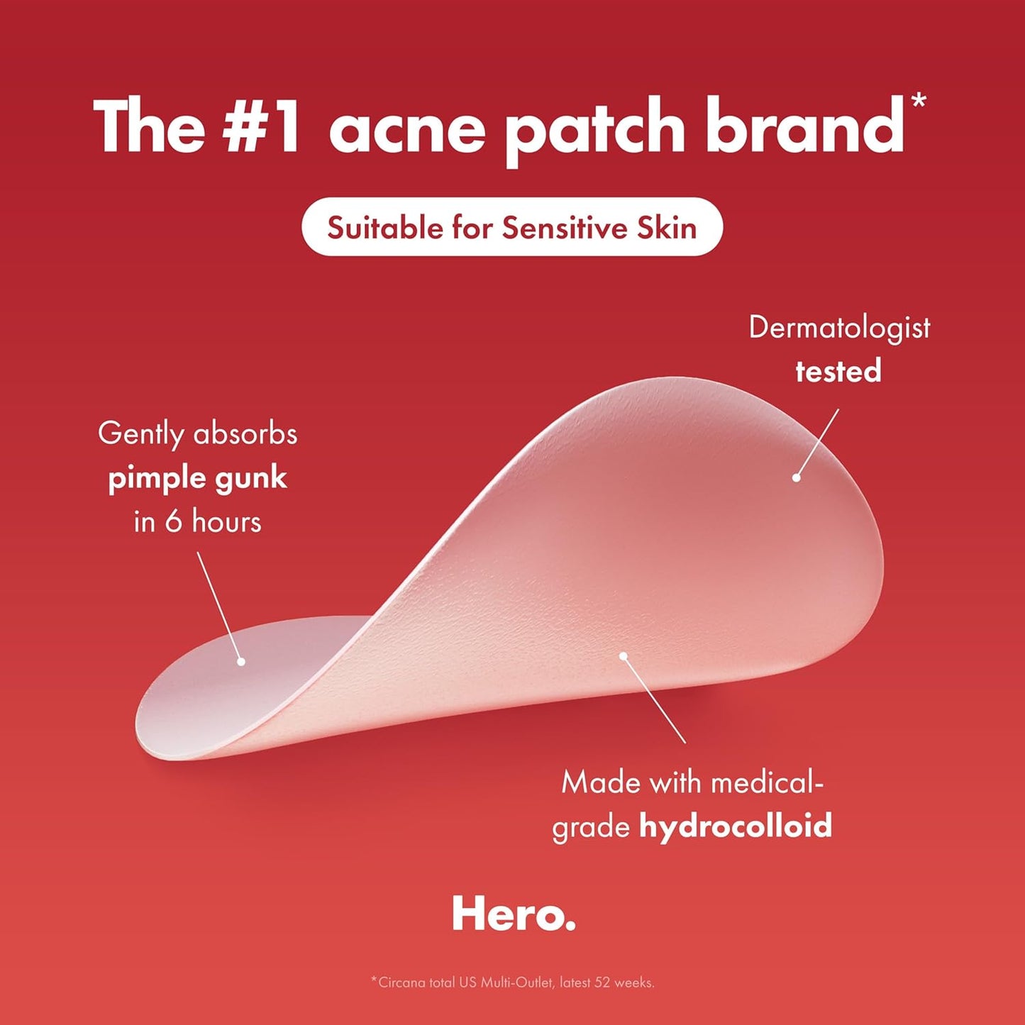 Mighty Patch Original from Hero Cosmetics - Hydrocolloid Acne Pimple Patch for Zits and Blemishes..