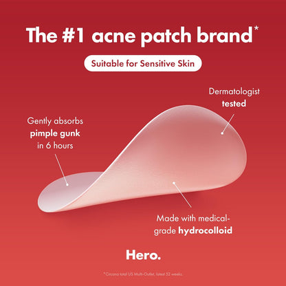 Mighty Patch Original from Hero Cosmetics - Hydrocolloid Acne Pimple Patch for Zits and Blemishes..